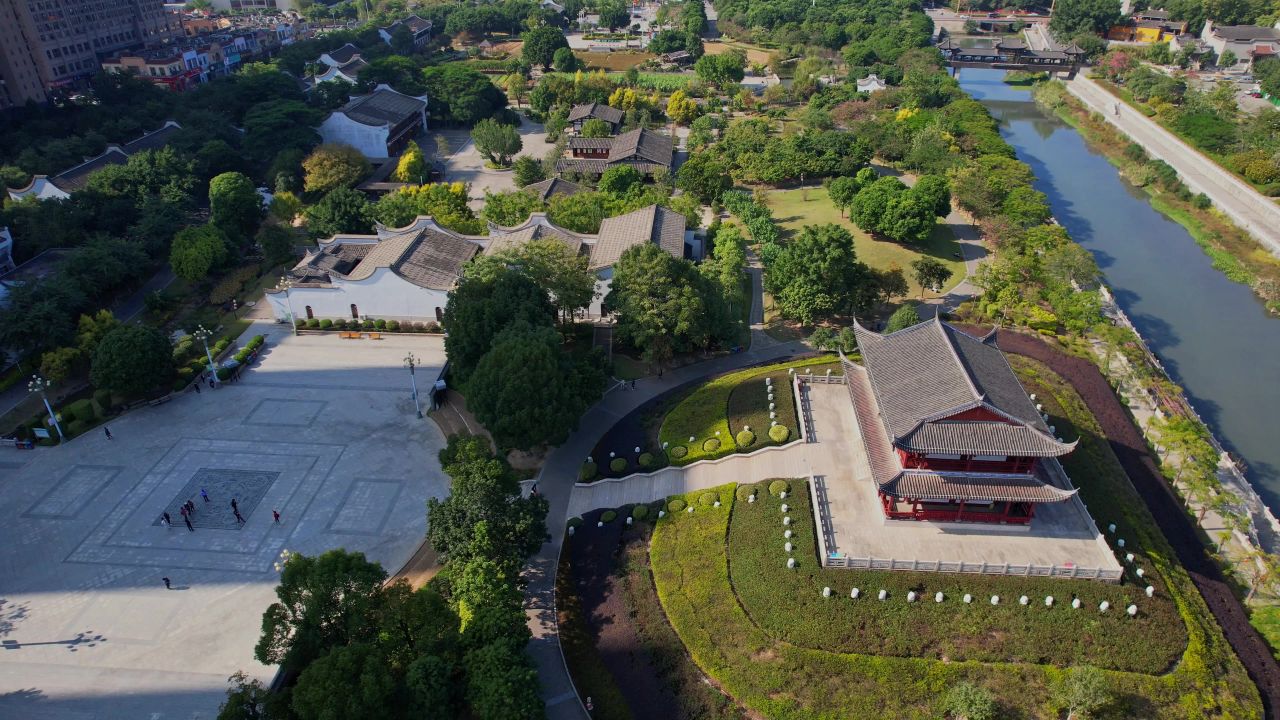 航拍福州闽都民俗园景观 4