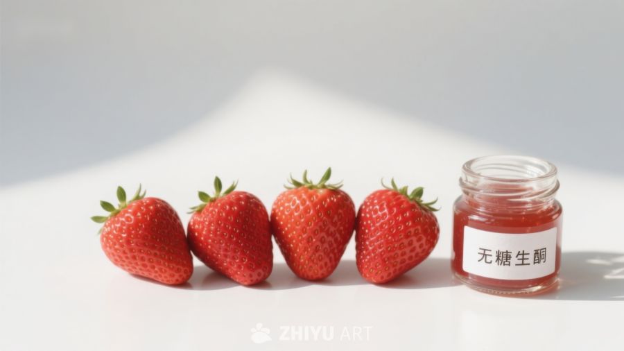 新鲜草莓与无糖果酱展示 579