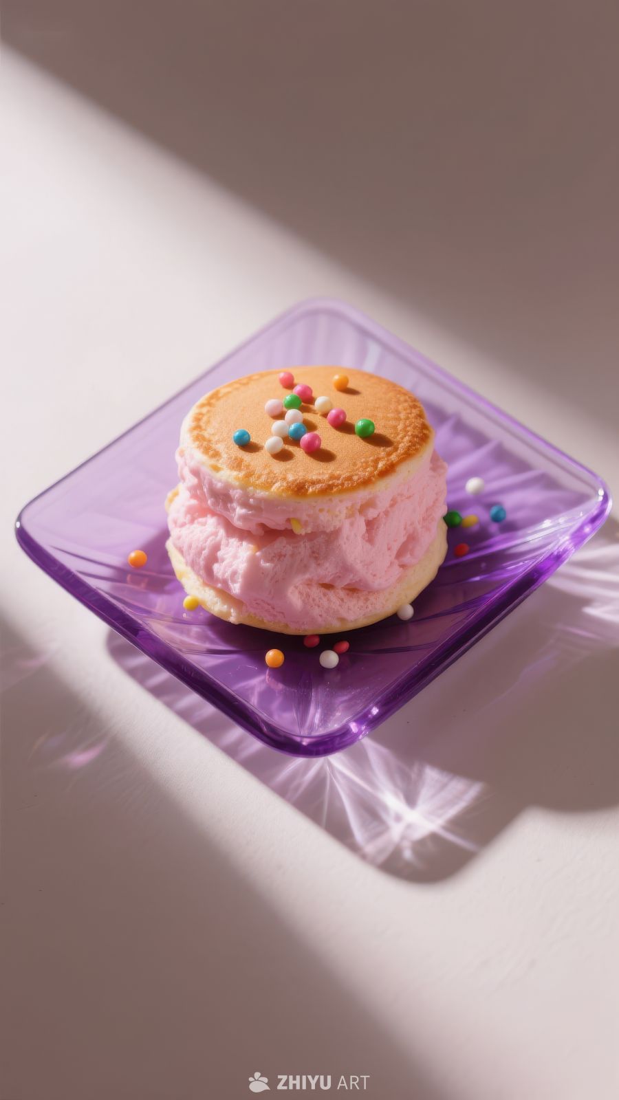 粉色冰淇淋夹心饼干