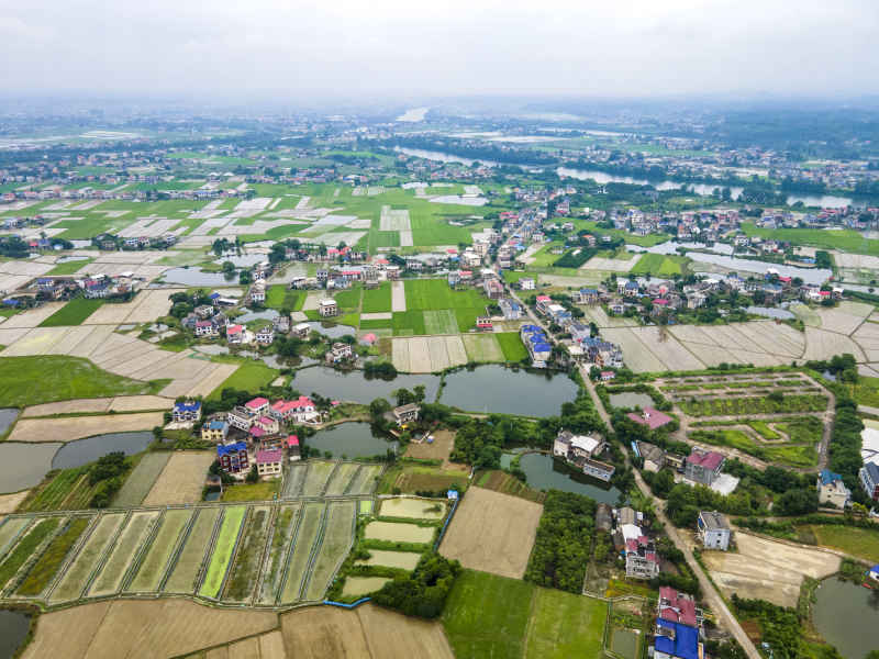 航拍南方田园乡村