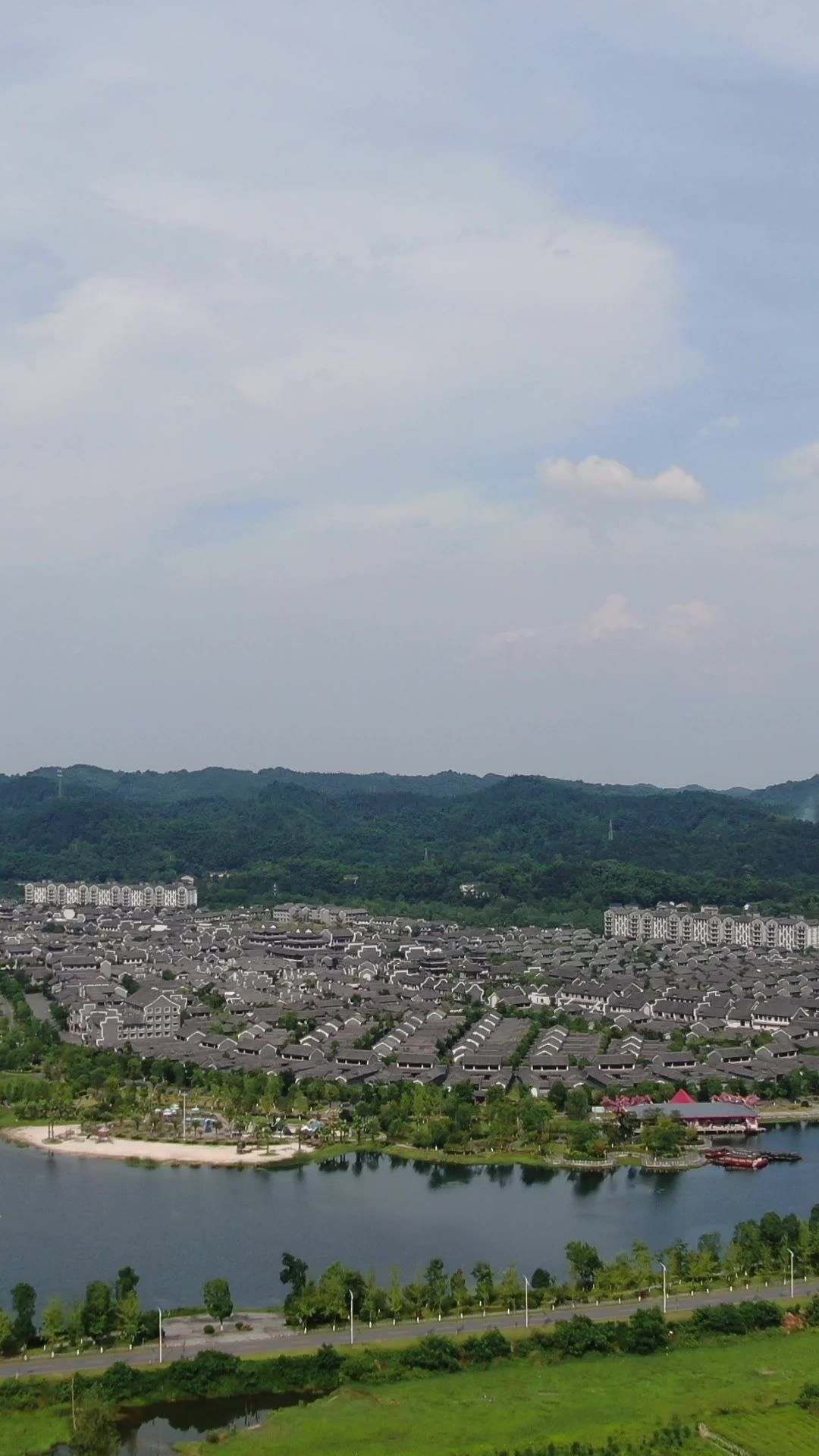 旅游景区常德桃花源古镇竖屏