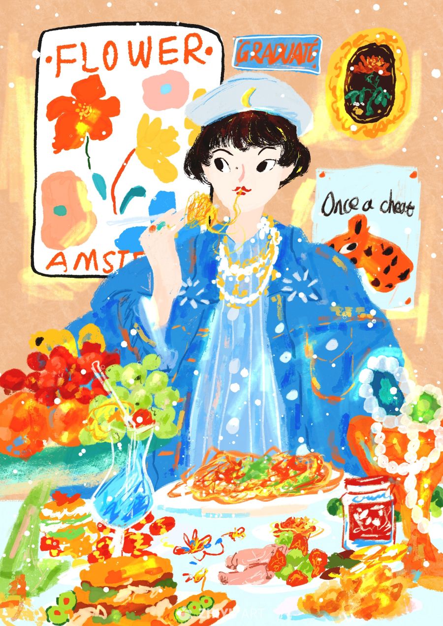 原创治愈插画作品素材四季节气节日自然 68