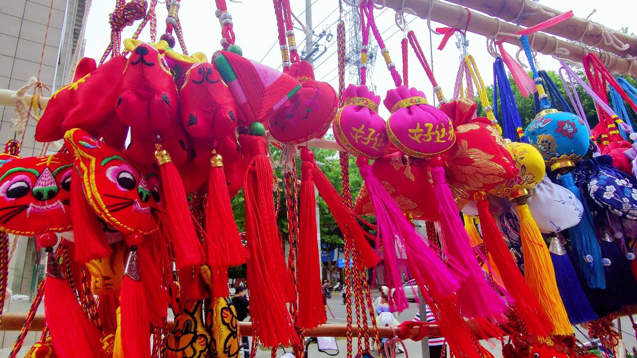 端午香包实拍素材