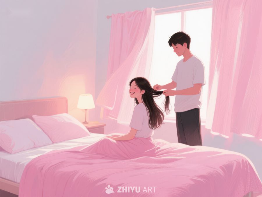 温馨卧室中的亲密互动 837
