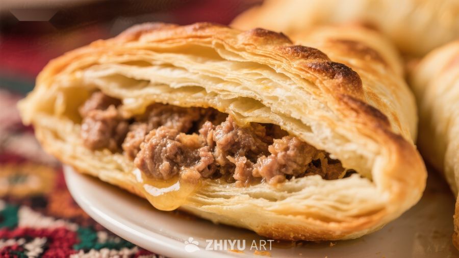 酥皮肉馅饼，金黄诱人