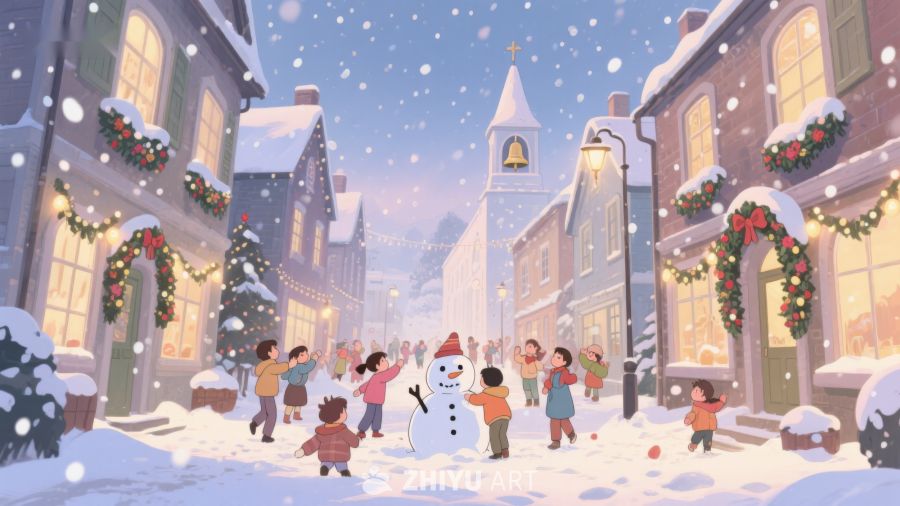 雪中欢聚：小镇冬日景象 491