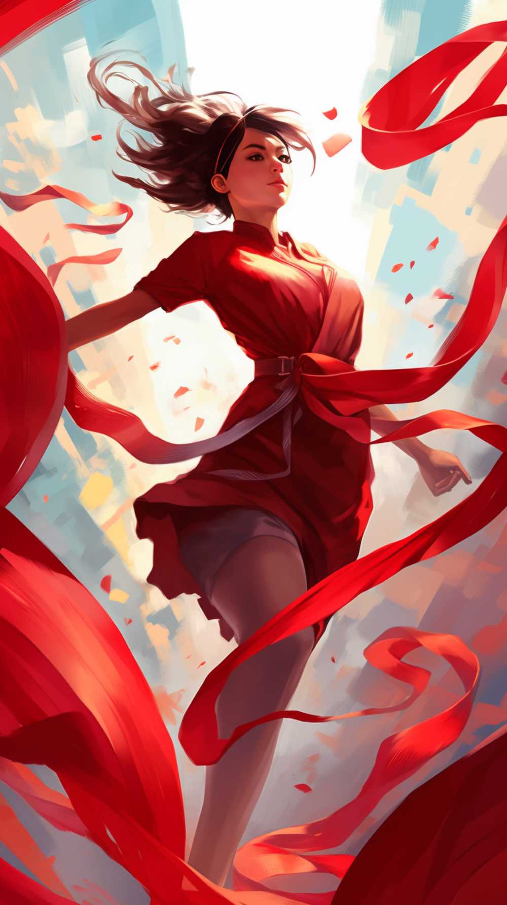 插画女孩非常自然