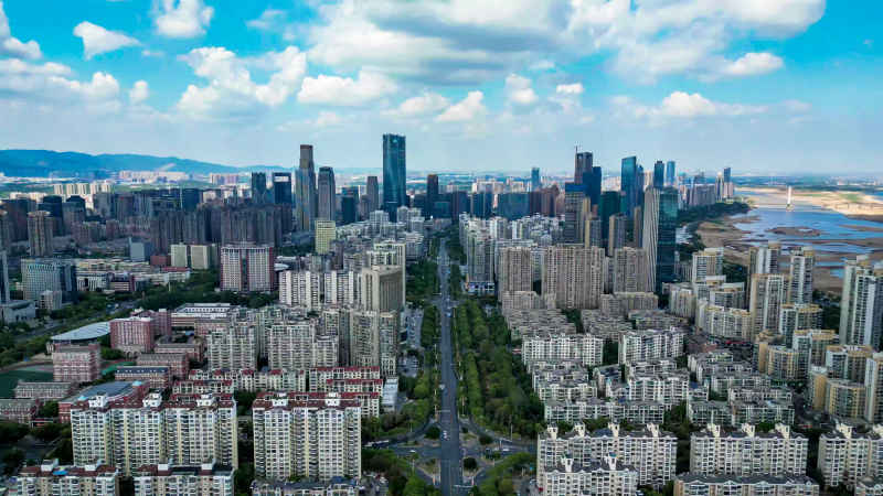 江西南昌城市风光航拍摄影图