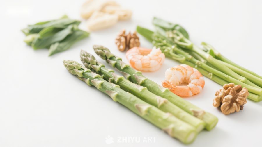 芦笋虾仁核桃健康食材