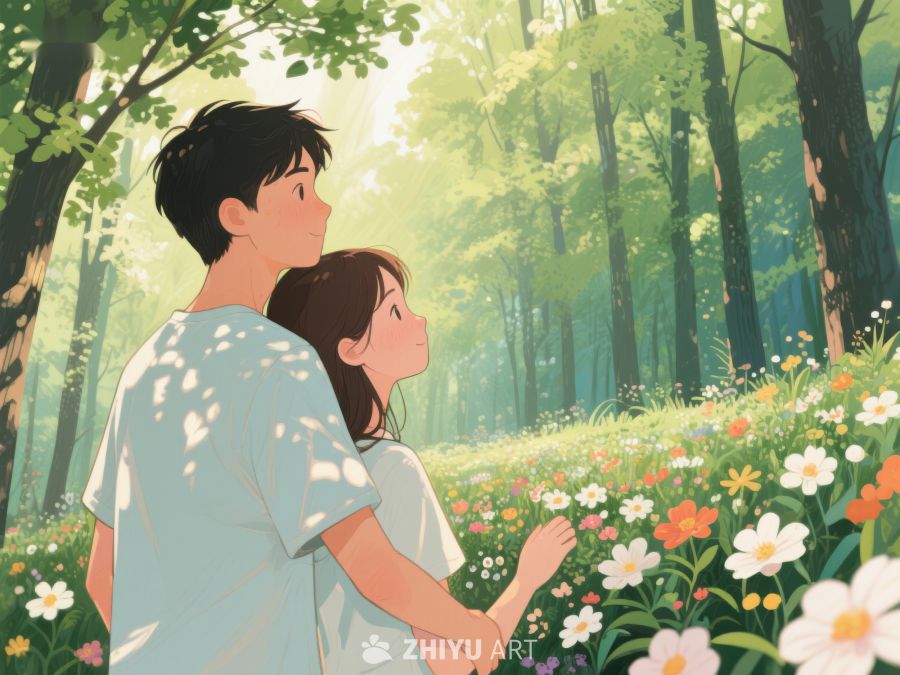 林间花海，依偎相望 448