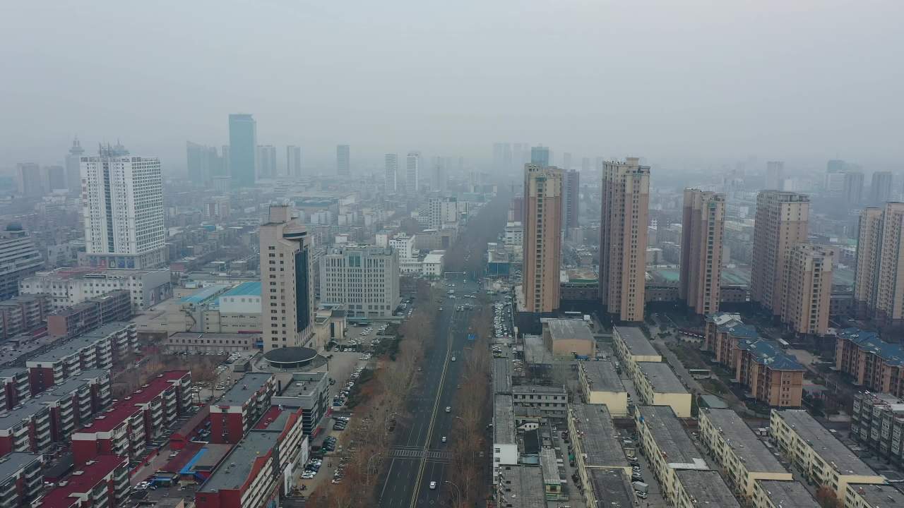 航拍山东淄博城市风景 12