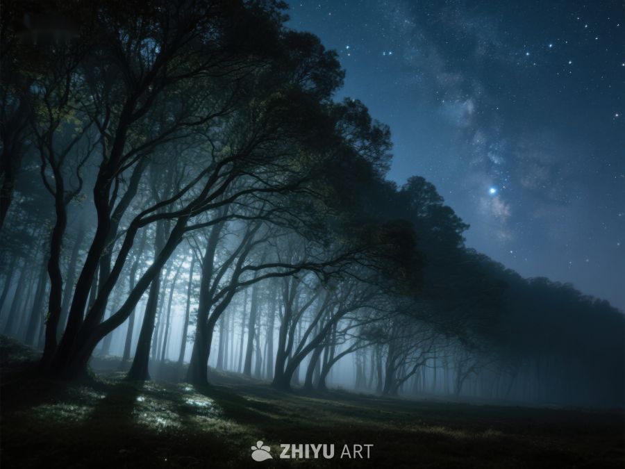 夜幕森林与银河 467