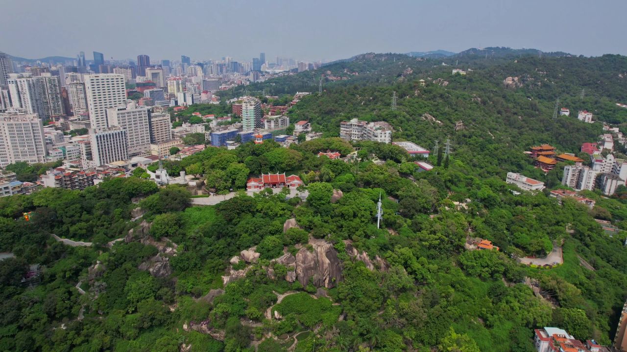 航拍厦门鸿山公园