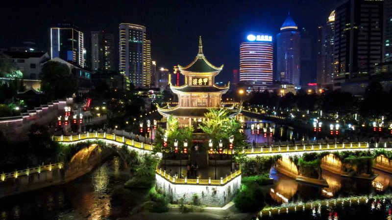 贵州贵阳城市风光航拍图 