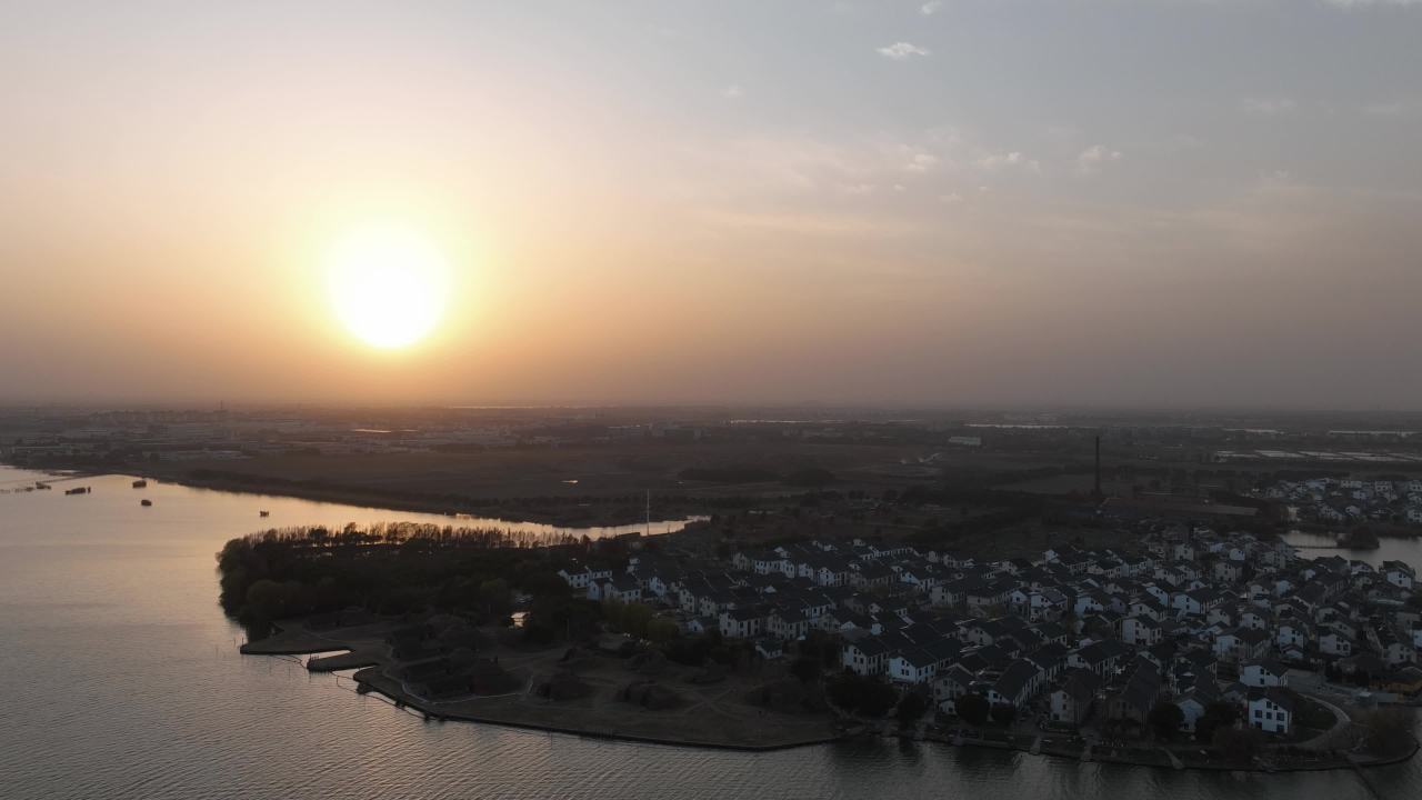 延时航拍昆山锦溪冬日砖窑风光