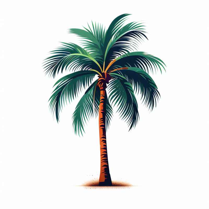 手绘简约椰子树元素插画 3