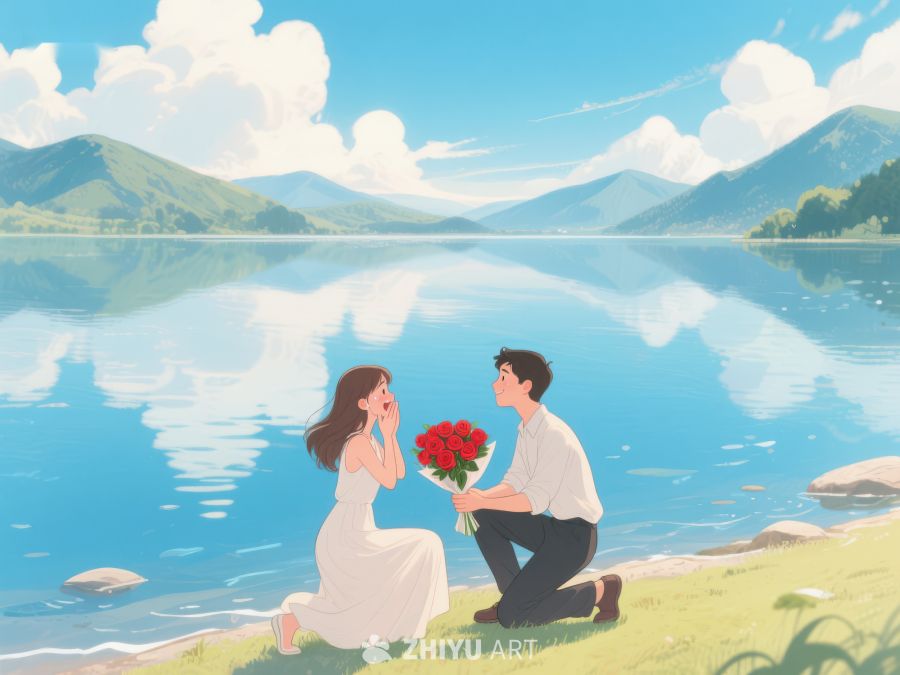 湖畔求婚，浪漫瞬间 310