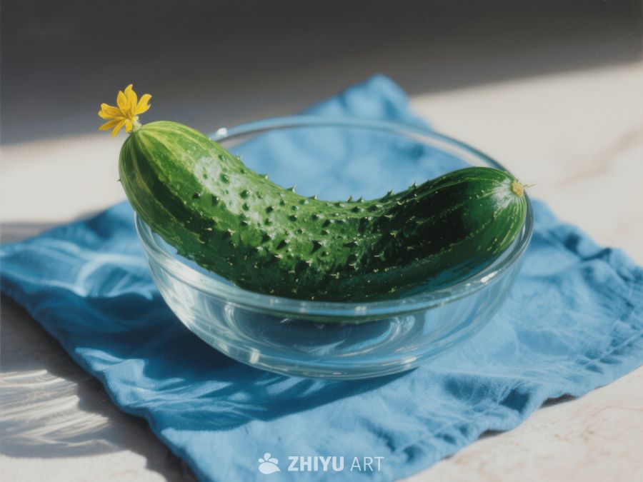 玻璃碗中的黄瓜与小花 2