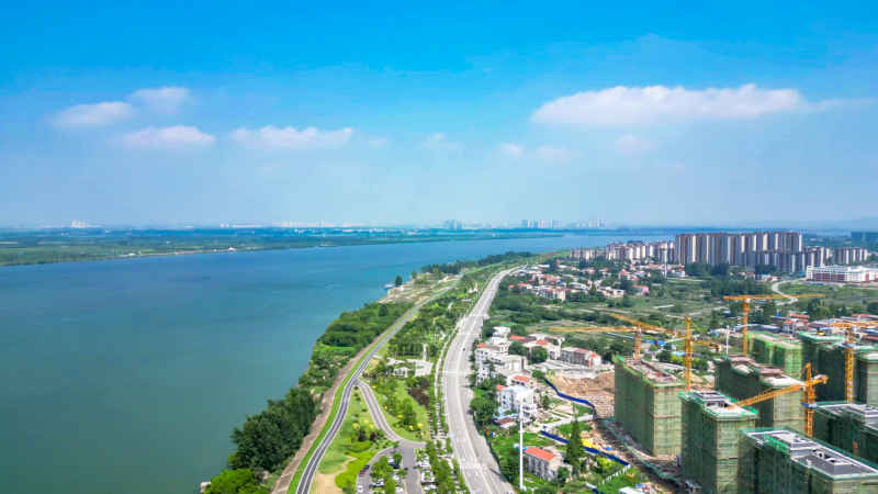 湖北襄阳城市风光航拍摄影图