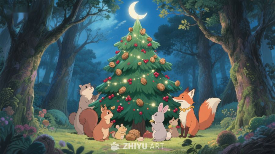 森林动物共庆圣诞树 149