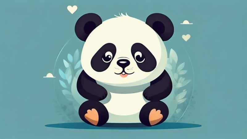 可爱熊猫插画简约风格 188