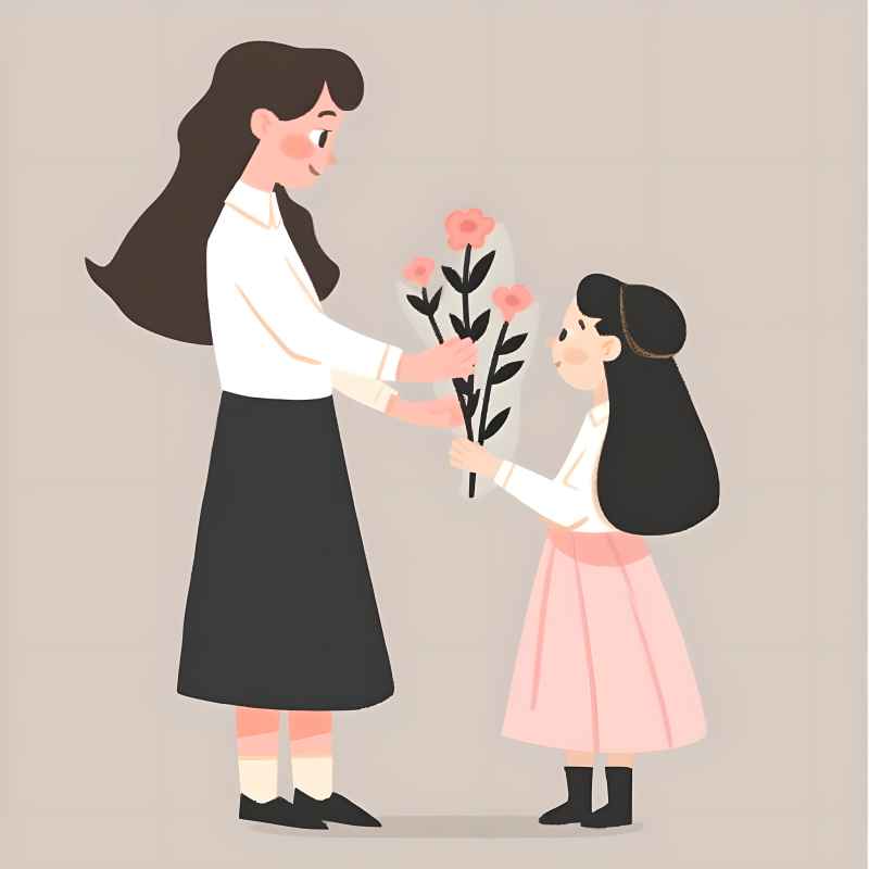 送花给母亲的小女孩 10