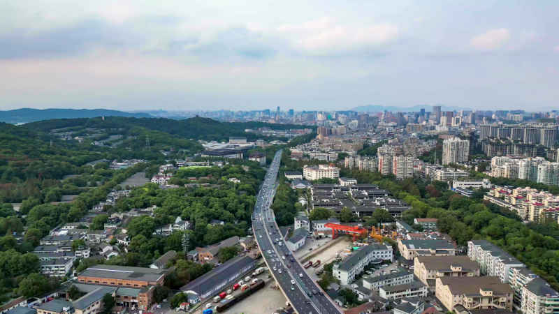 浙江杭州城市风光航拍摄影图 