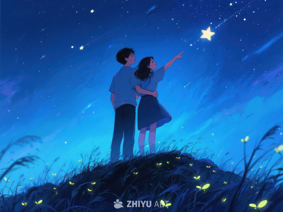 夜空下共赏星辰的恋人 1042