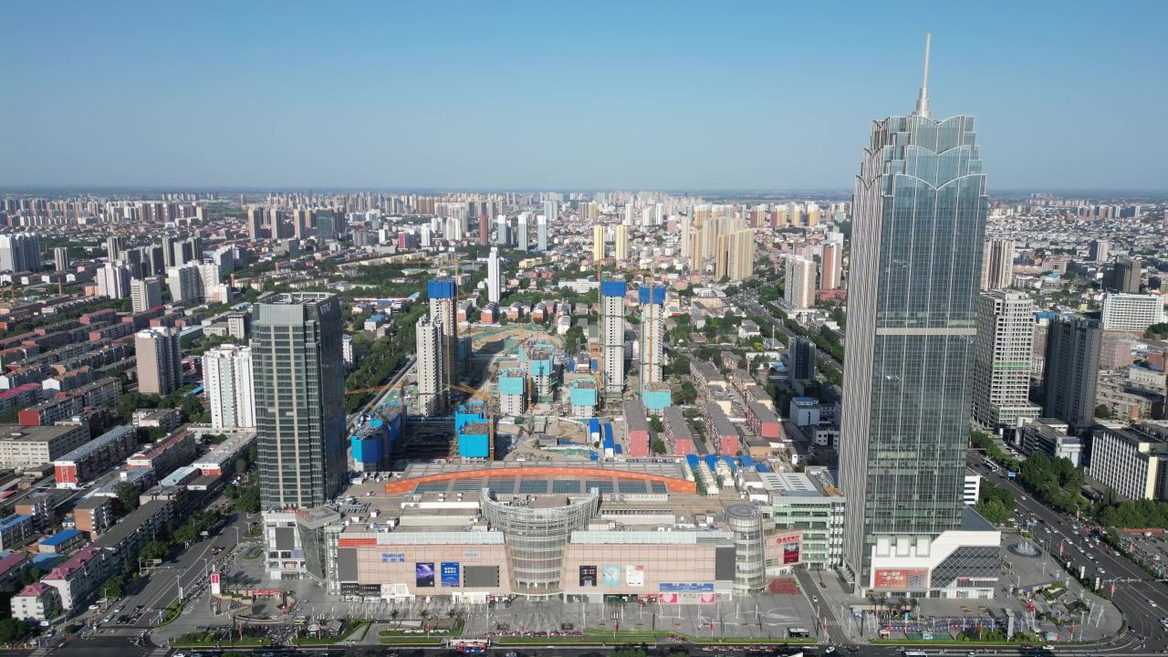 航拍河北保定万博广场