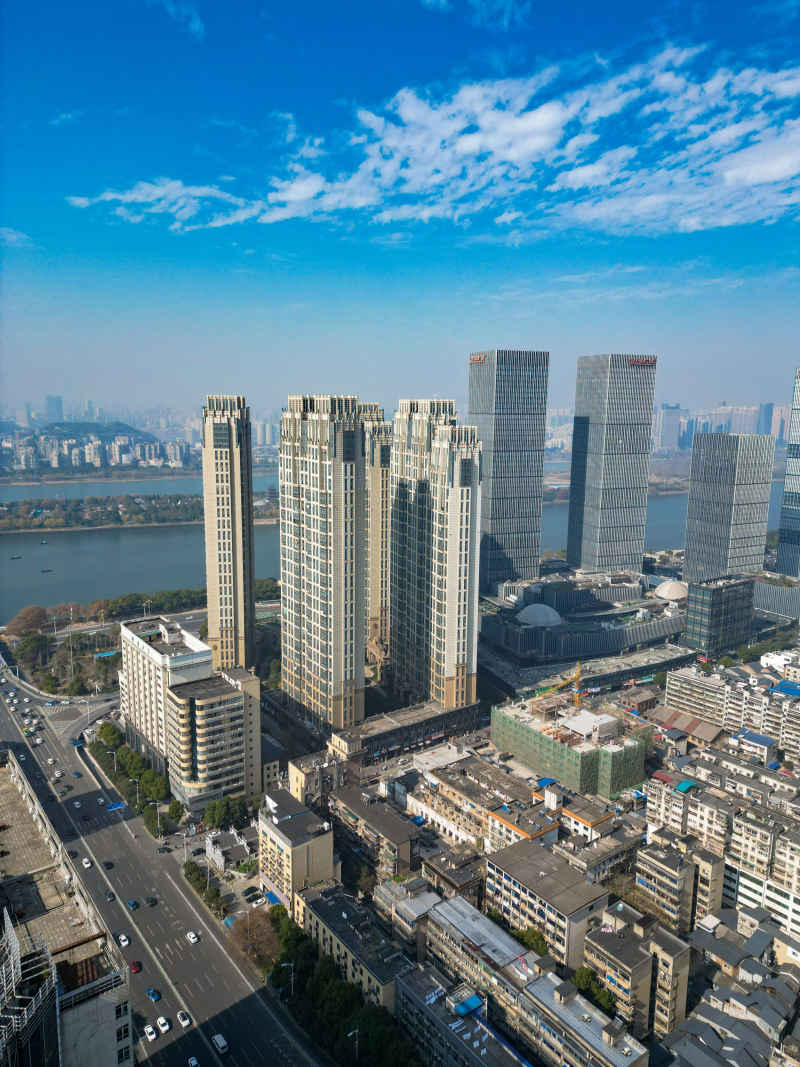 湖南长沙城市风光航拍摄影图