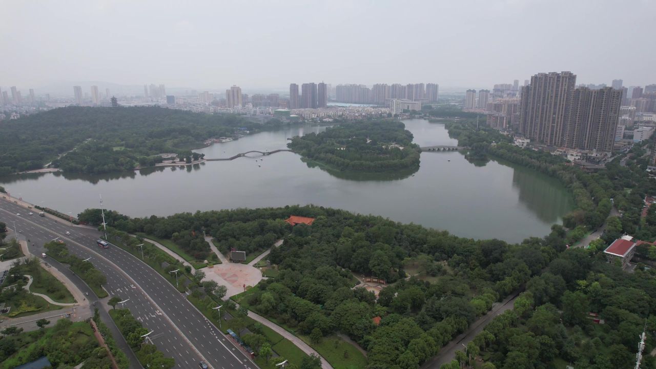 安徽蚌埠城市风光航拍 
