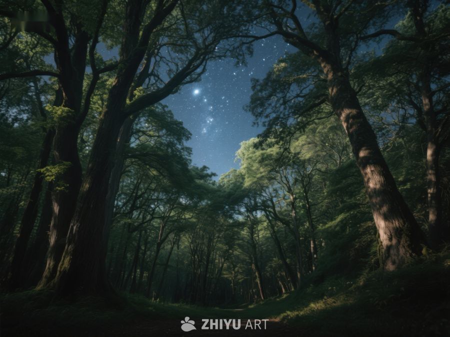 夜幕森林，星光闪烁 403
