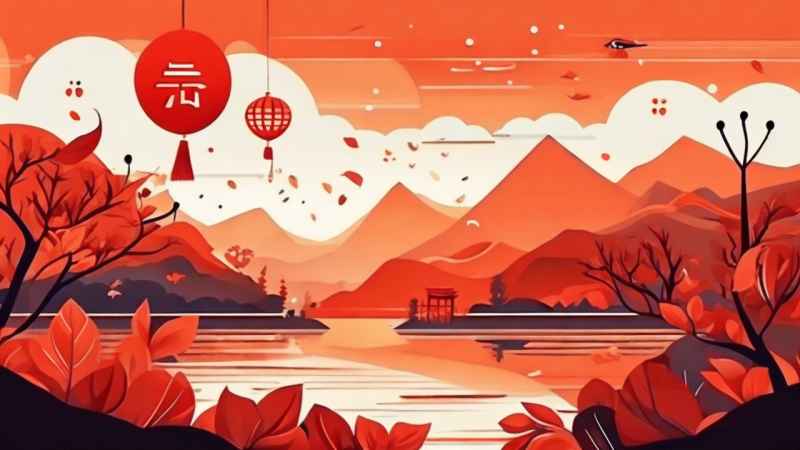 春节拜年守岁插画背景 6