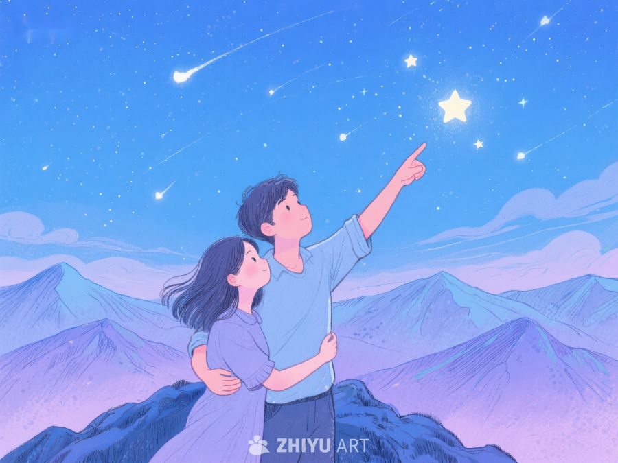 情侣夜空下共赏流星 563