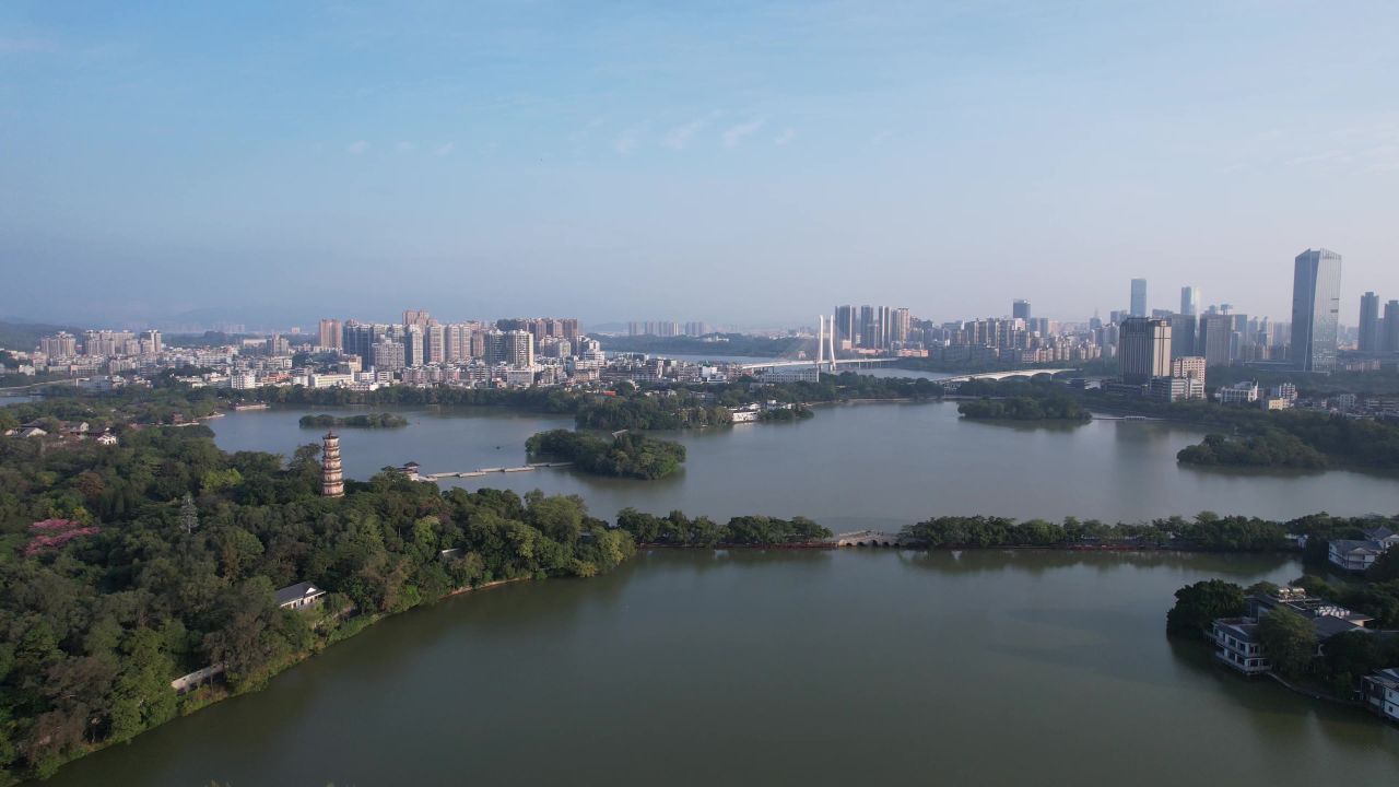 广东惠州城市风光航拍 