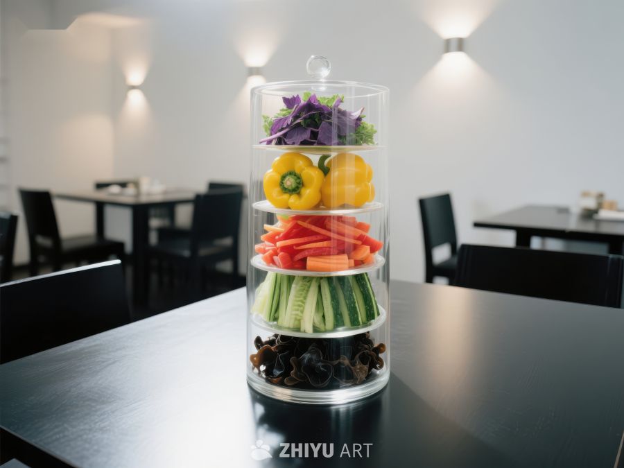 餐厅桌上多层蔬菜展示 62