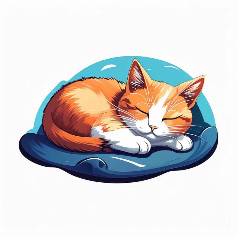 爱睡懒觉的猫咪插画元素 1