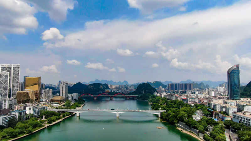 广西柳州城市风光航拍摄影图 