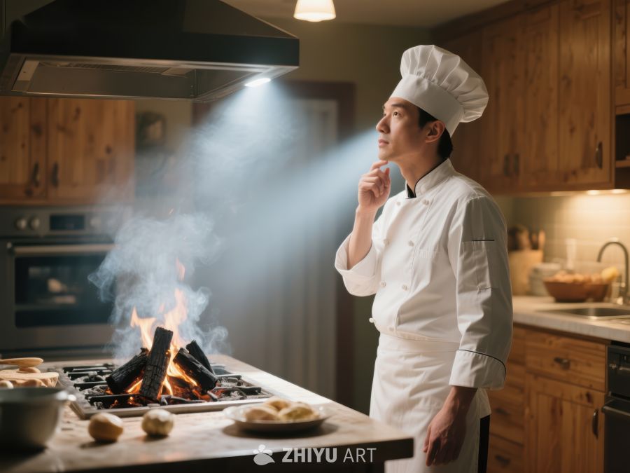 厨师厨房烹饪意外火焰 42