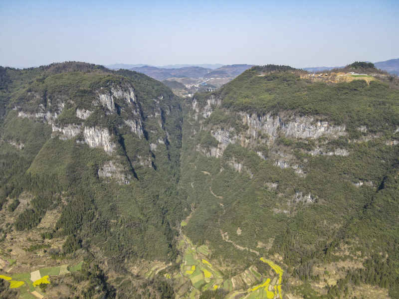 湖南湘西矮寨奇观5A景区航拍摄影图