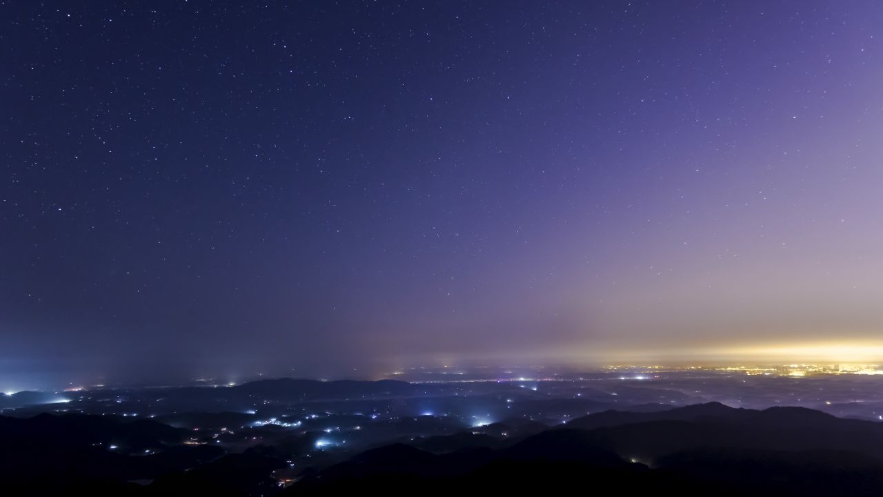 湖南长沙黑麋峰银河星空延时摄影
