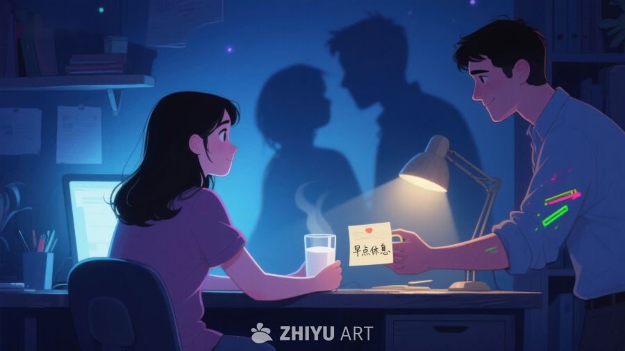 深夜办公室里的温馨关怀 290