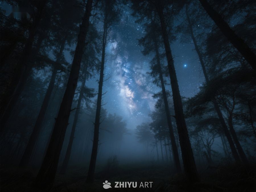 夜幕森林，星光点点 458