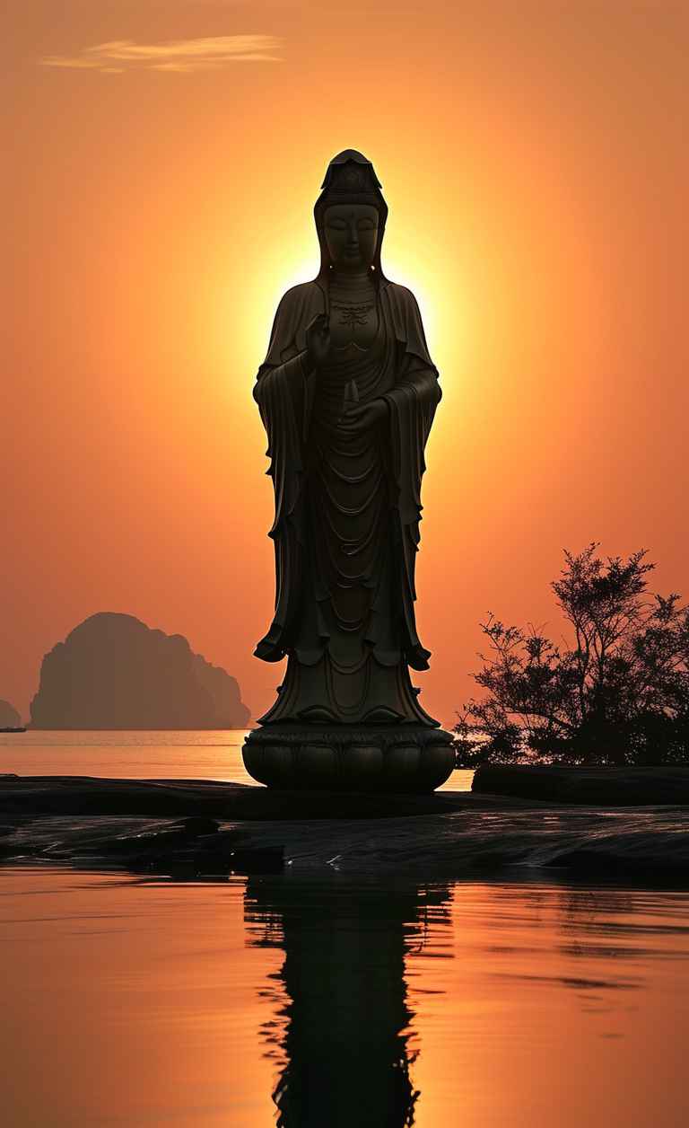 夕阳黄昏下的观音庄严 16