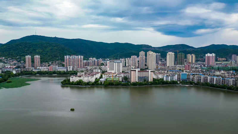 湖北黄石城市风光旅游景区航拍摄影图