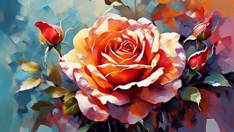 抽象花卉玫瑰插画 28