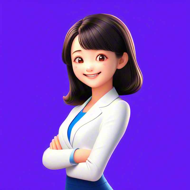 一个亚洲女性的3D图标，穿着职业服装 8