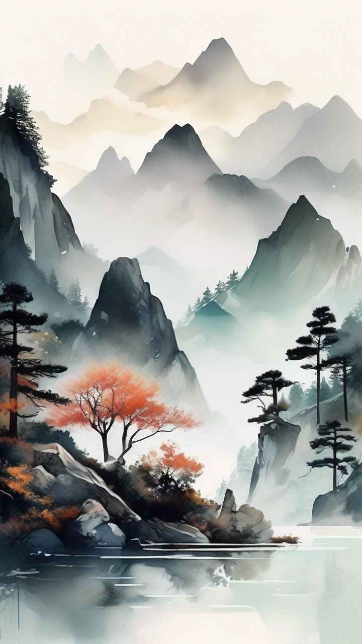 山水画国风背景 52