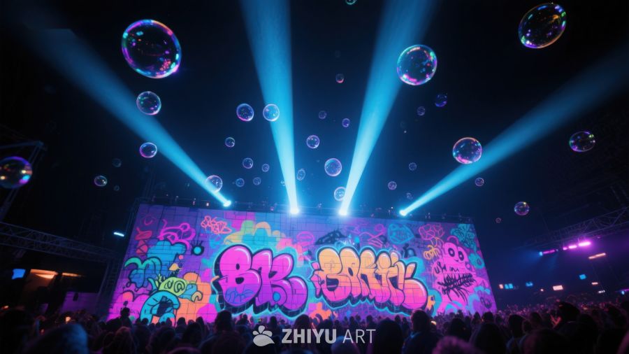 霓虹灯光下的泡泡派对 294