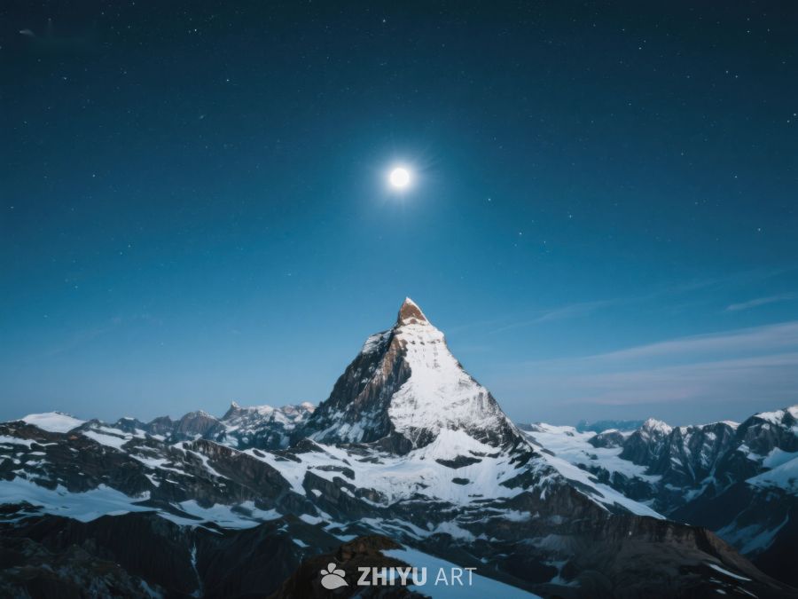 月光下的雪山奇景 582